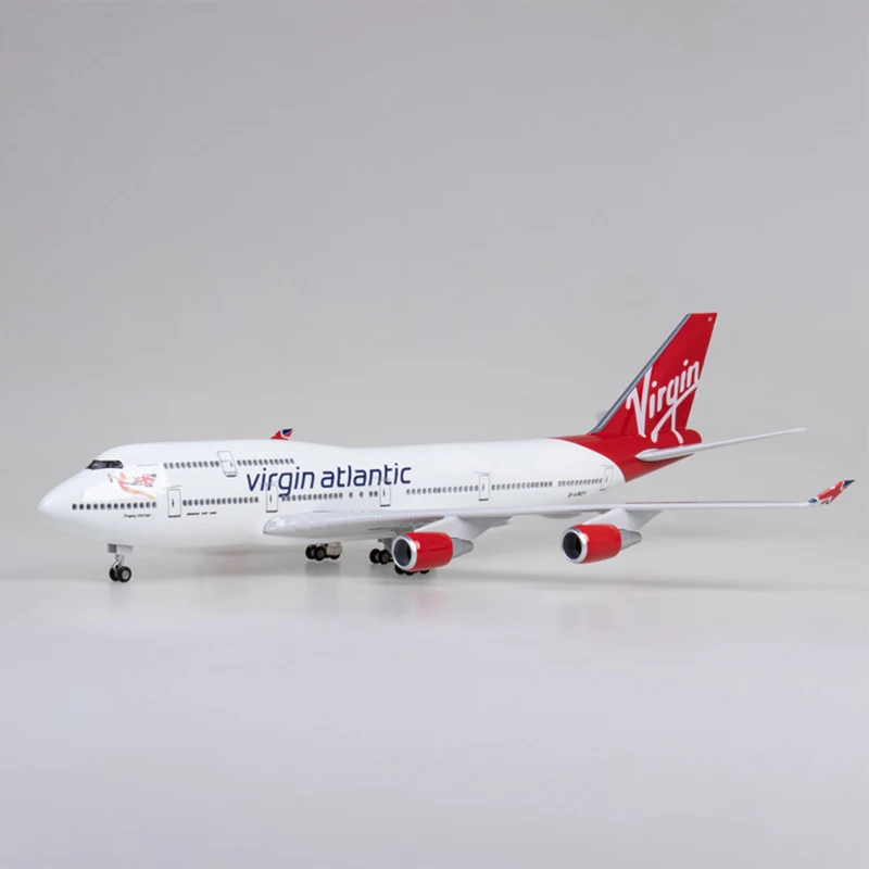 

Diecast 1:150 Scale Airplane Model Gifts Aviation Virgin Atlantic B747 Resin Aircraft with Light Wheels Souvenir about 47CM
