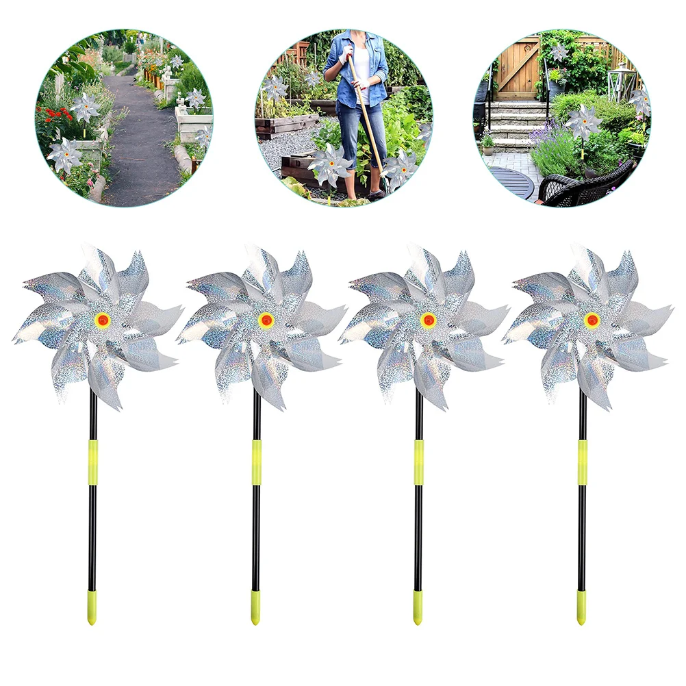 

4 Pcs Bird Windmill Yard Repeller Deterrent Reflector Repelling Outdoor Pest