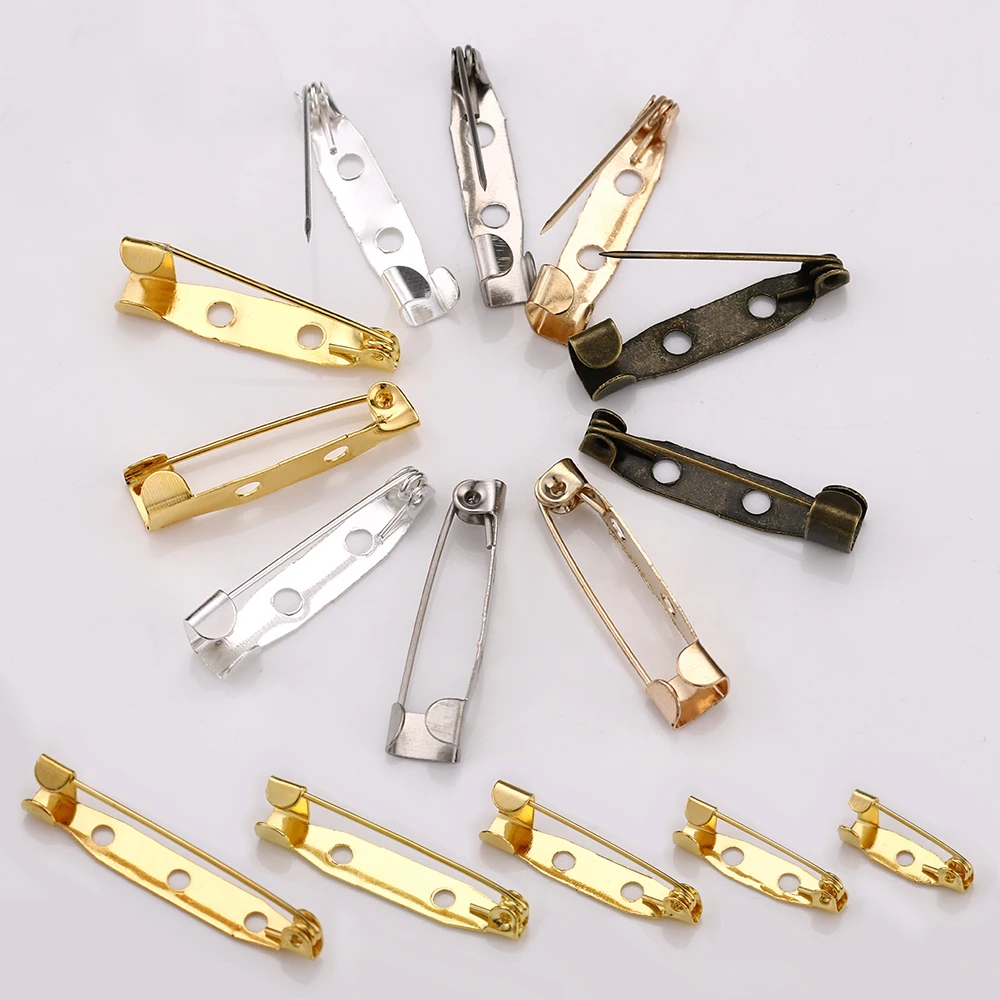 50pcs Colorful Brooch Pin Clip Base Lapel Pins Back Blank Basing for DIY Jewelry Making Accessories Wholesale 15 20 25 30 35mm
