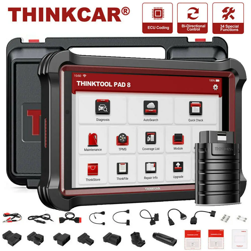 

2022 г., Thinktool Pad 8, Автомобильный сканер OBD2, двунаправленный диагностический инструмент, планшет для кодирования ключей