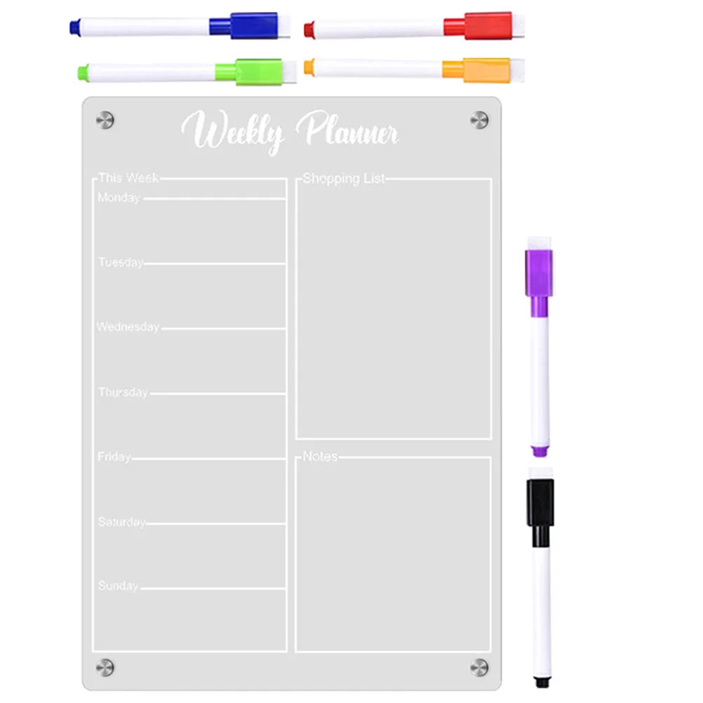 

Magnetic Whiteboard Do List Message Fridge Acrylic Schedule Calendar Dry Erase Writing Refrigerator