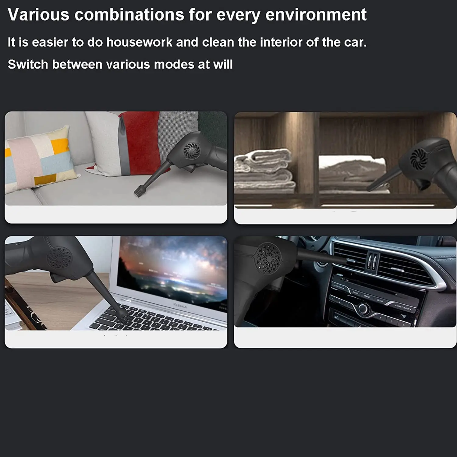 Беспроводной воздуходувка пистолет воздухоочиститель пылесборник