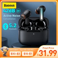 baseus bowie m2 anc tws bluetooth 5 2 earphones active noise cancelling headphones low latency 4 mic enc noise reduction