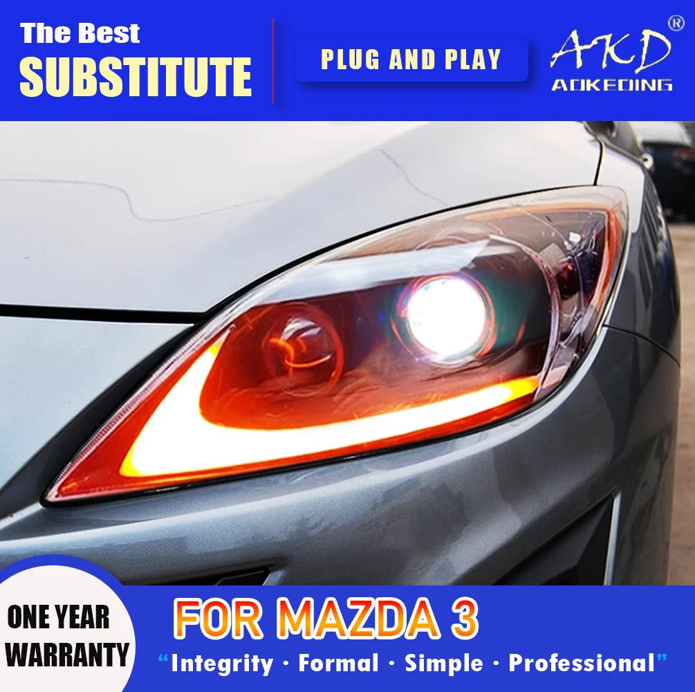 Фара AKD для Mazda 3 светодиодная фара 2011-2015 фары DRL указатель поворота дальний свет