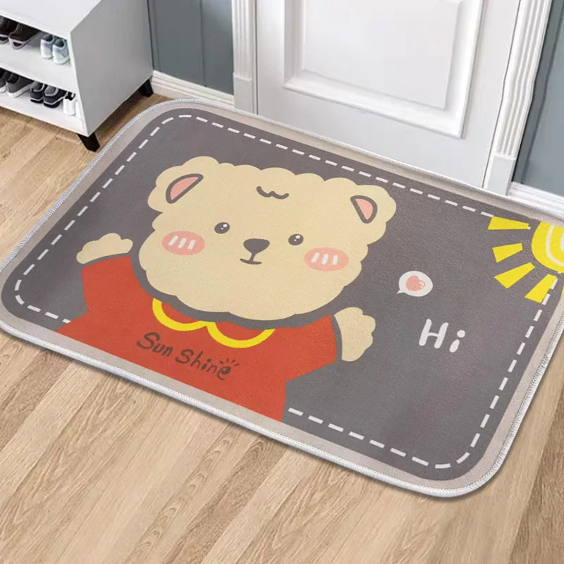 

Household Bathroom Door Absorbent Foot Mat Door Mat Into The Door Toilet Shower Room Floor Mat Non-slip Bathroom Carpet.