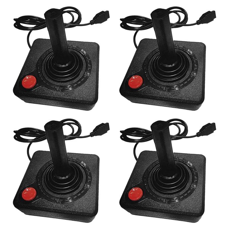 

4X Gaming Joystick Controller For Atari 2600 Game Rocker With 4-Way Lever And Single Action Button Retro Gamepad