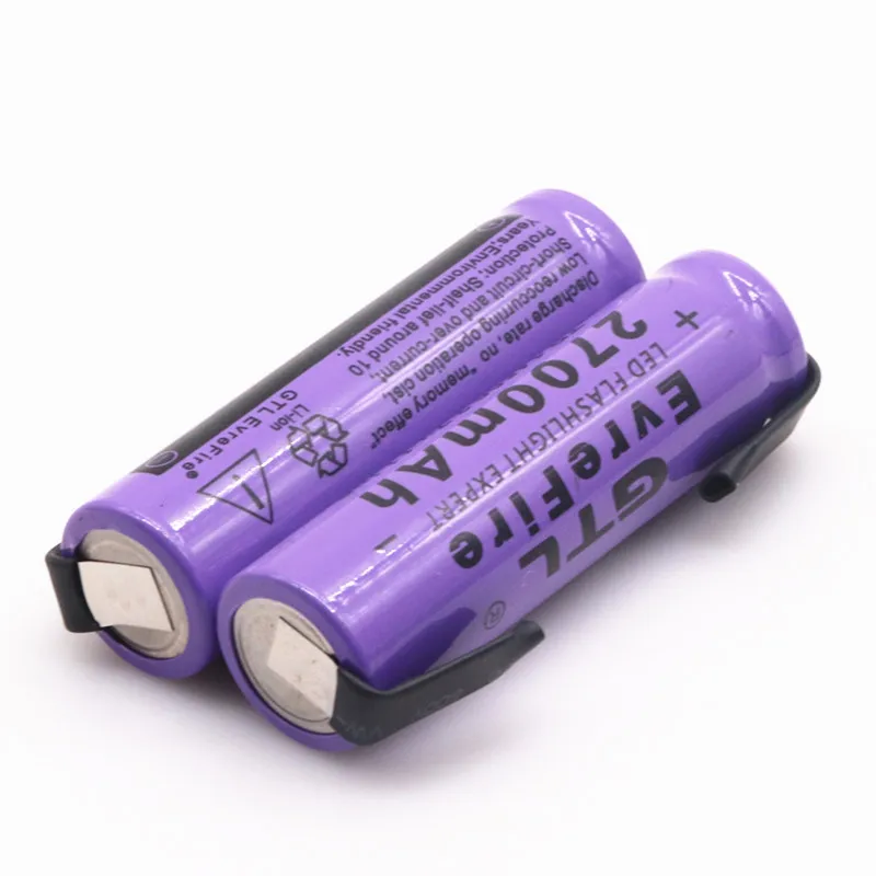 Новая литиевая батарея 14500 перезаряжаемая для сварки никелевая лампа 3 7 в 2700 мАч
