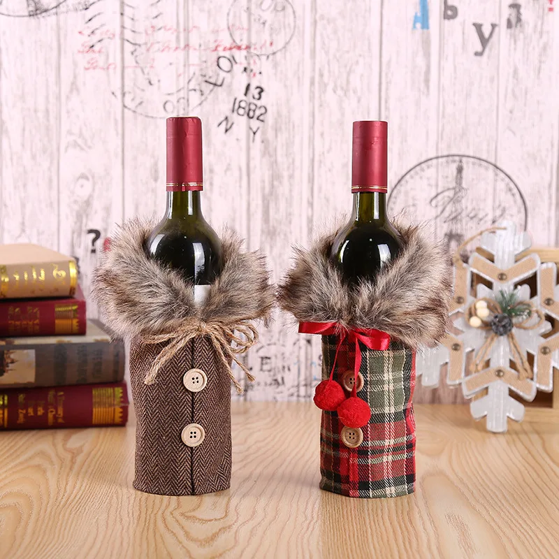 

FengRise Christmas Decorations for Home Santa Claus Wine Bottle Cover Snowman Stocking Gift Holders Xmas Navidad Decor New Year