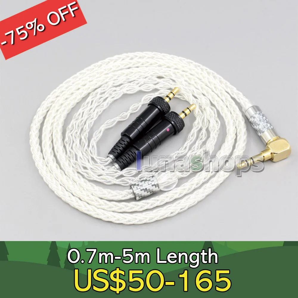 4.4mm XLR 2.5mm 3.5mm 99% Pure Silver 8 Core Earphone Cable For Sony MDR-Z1R MDR-Z7 MDR-Z7M2 With Screw To Fix LN006777