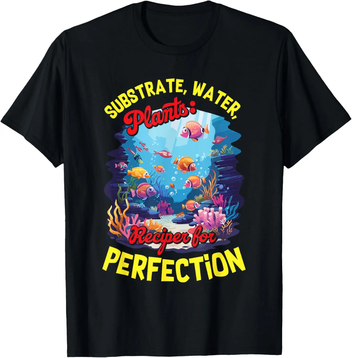 Футболка с подложкой водой растениями и рецептами для аквариума Perfection