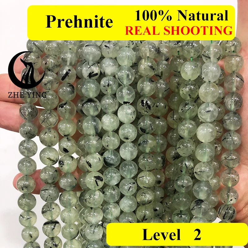 

Zhe Ying 100% Natural Green Prehnite Quartz Stone Smooth Round Loose Spacer Beads for Jewelry Making 15" Strand 6 8 10 MM