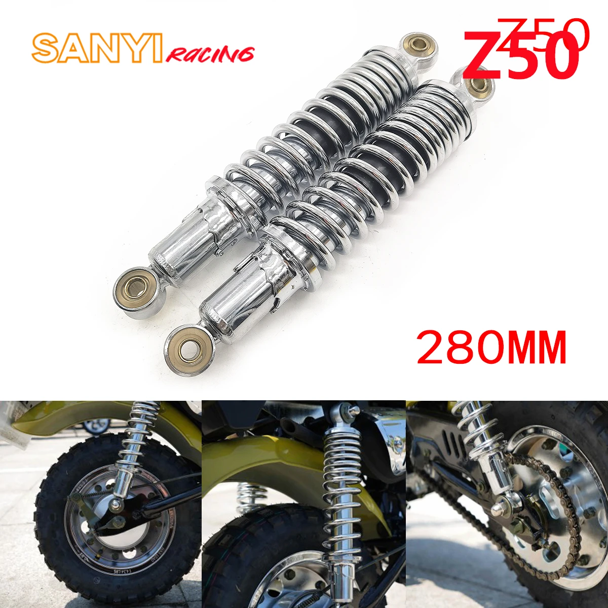 

Задняя Амортизационная подвеска для мотоцикла Z50 Z50R Z50A Z50J Z50JZ DAX JC70, мотоциклетный скутер, 1 пара, 280 мм, 320 мм