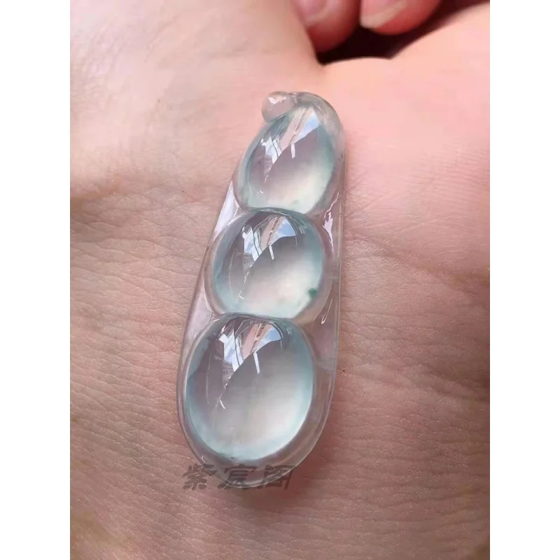 Натуральный изумруд плавающие цветы зеленый кулон Fu Dou нефрит