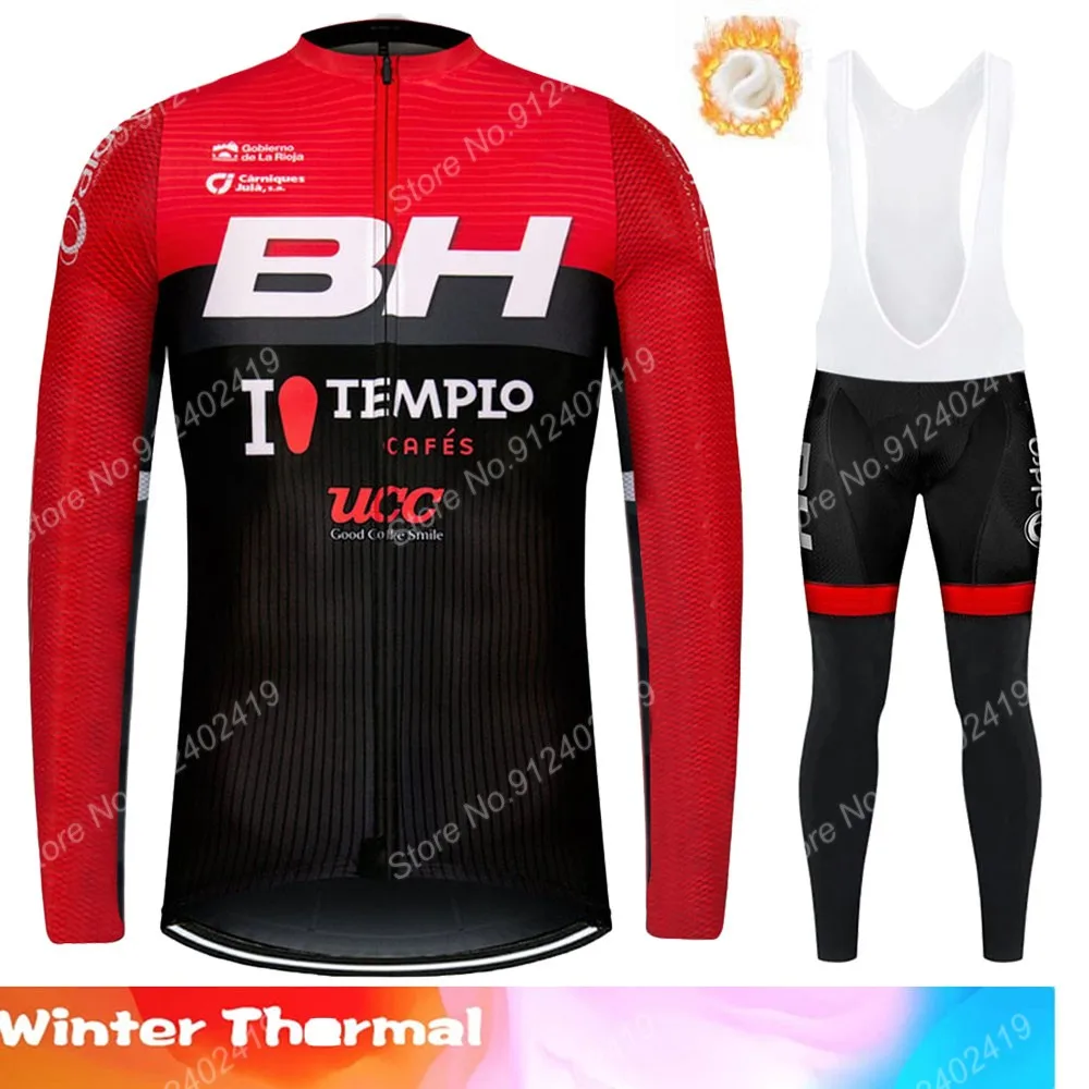 2021 New  BH Pro Team Winter Cycling Jersey Set Clothing Suit Spain Mens Long Sleeve MTB Bike Road Pants Bib Ropa Ciclismo