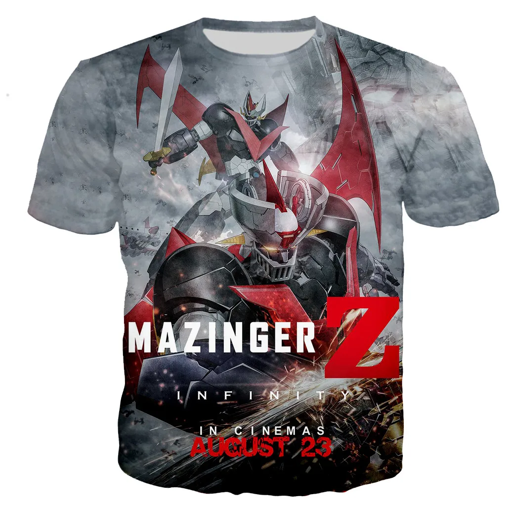 

Japanese Mazinger Z T Shirt Men's 3D Mazinger Z Print T Shirt Fashion Casual Harajuku Streetwear Top