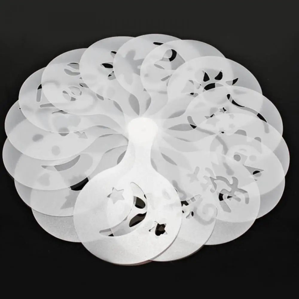 

8 шт./набор, трафареты для кофе, 8 узоров