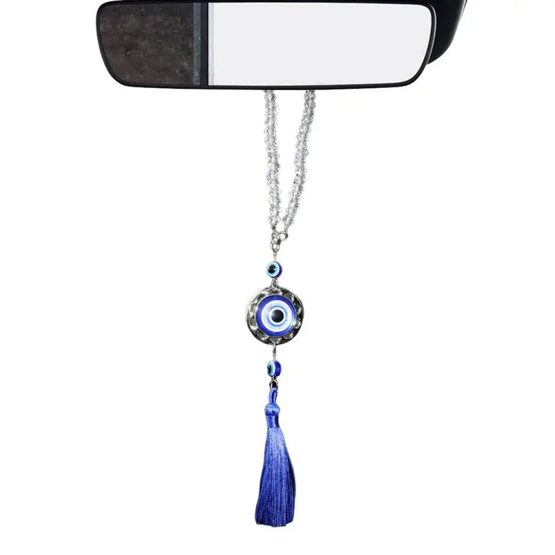 

Blue Evil Eye On Hamsa Hand Car Or Wall Hanging Amulet Charm Ornament Protection View Mirror Hung Ornament Car Accessories