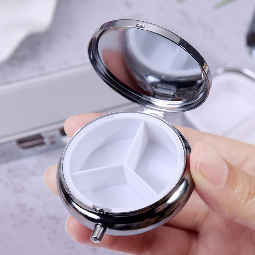 1PC przenośne niezbędne do podróży Pill Splitters futerał na pigułki pojemnik na leki organizator metalowe pudełko na pigułki 6 1PC przenośne niezbędne do podróży Pill Splitters futerał na pigułki pojemnik na leki organizator metalowe pudełko na pigułki 6