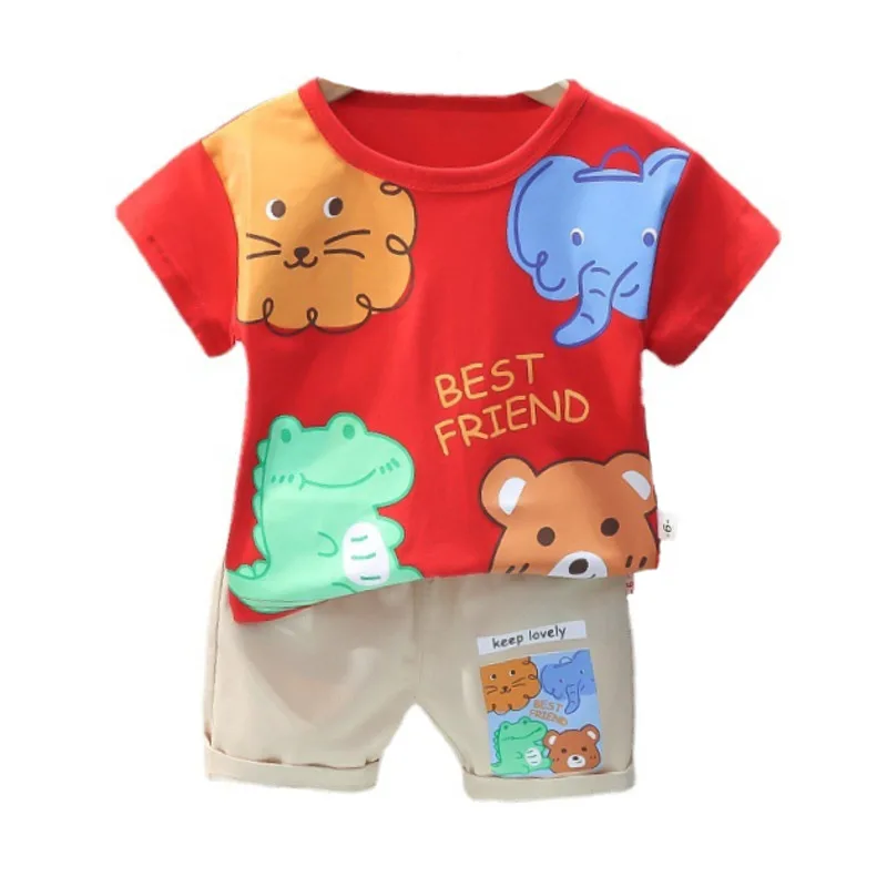

New Summer Baby Girl Clothes Suit Children Boys Clothing Casual Cartoon T-Shirt Shorts 2Pcs/Sets Toddler Costume Kids Tracksuits