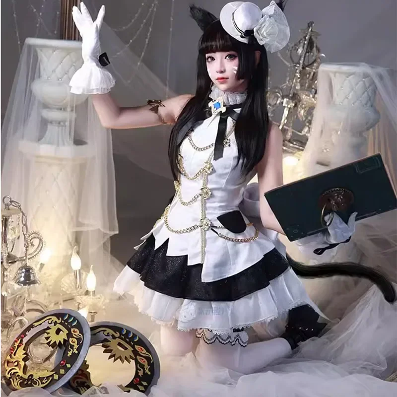 FC6Аниме Songbirds Косплей Игра Final Fantasy XIV FF14 Костюм Хинамацури Формальное Платье Идол