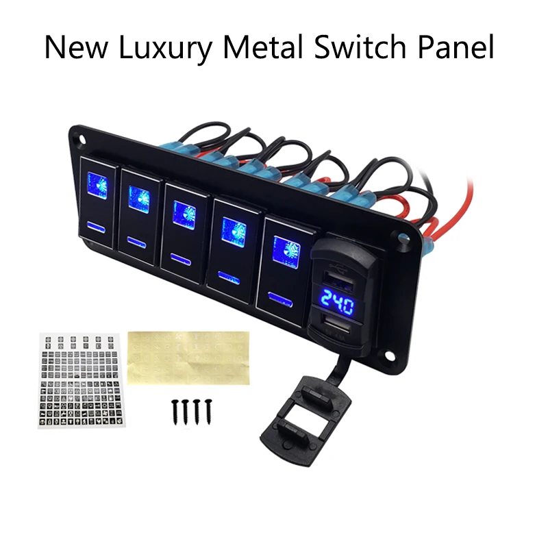 

6 8 кнопочный морской кулисный выключатель панель для автомобиля SUV Marine RV грузовик цифровой вольтметр автоматический выключатель водонепроницаемый 4,2 а двойной USB порт