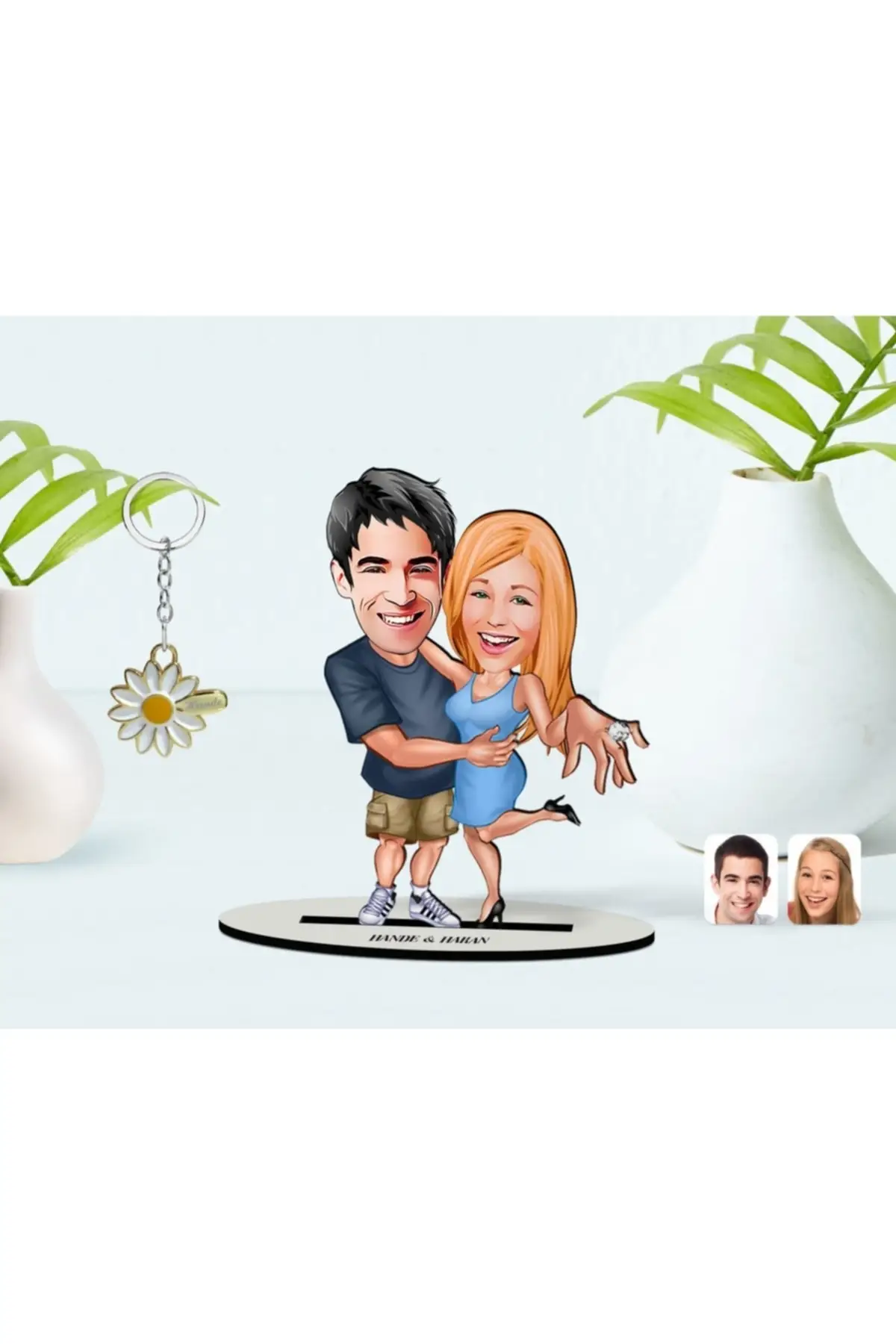 

Personalized Valentine's Round Wooden Stand Trinket-54