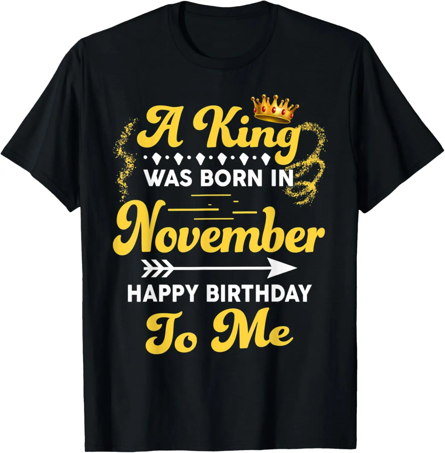 Мужская забавная футболка Король родился в листопаде с днем рождения для меня