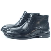 top layer cowhide glossy martin boots brogue high top carved plus velvet warm mens shoes casual leather shoes