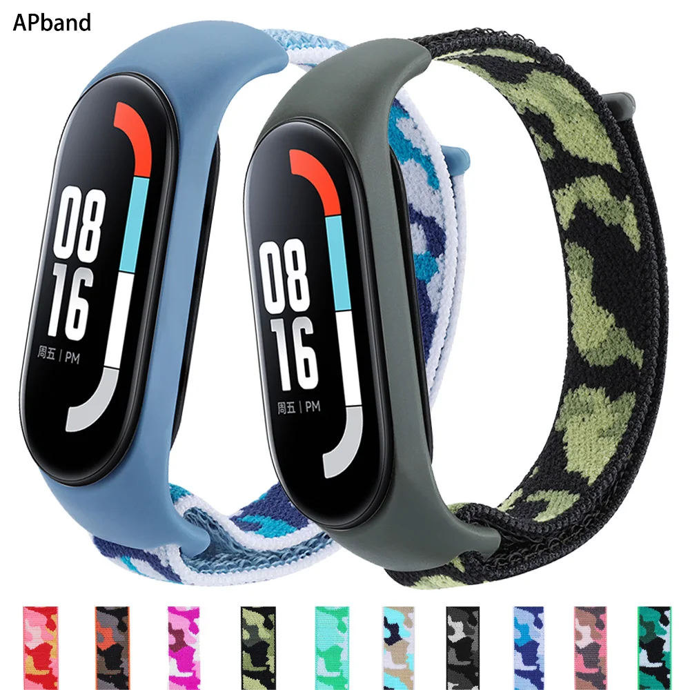 Ремешок нейлоновый для Mi band 7 6, спортивный браслет для xiaomi mi band 7 4 3 5 6