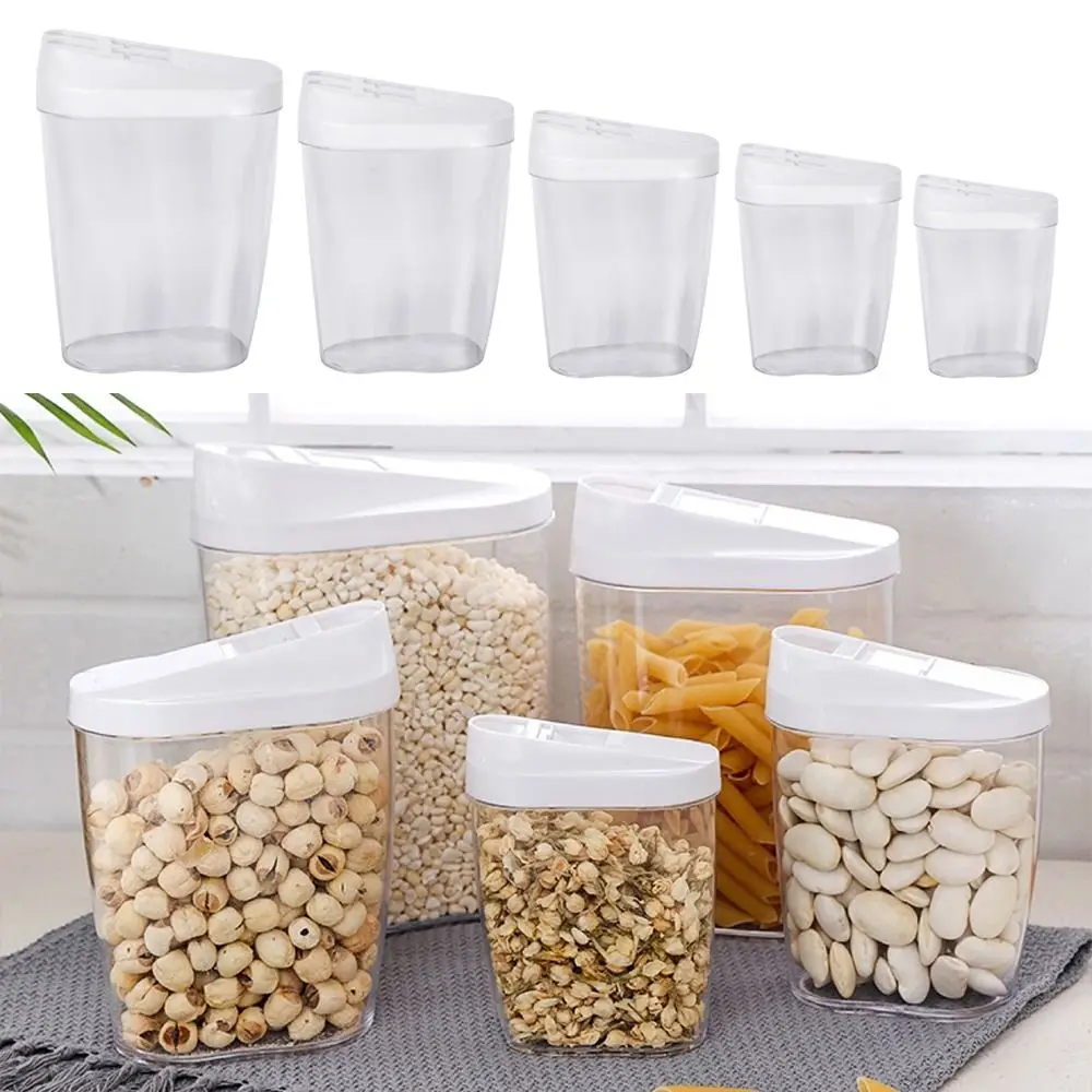 

Plastic Cereal Dispenser Sealed Crisper Grains Rice Nut Snack Tank Storage Box Transparent Kitchen Refrigerator Food Container