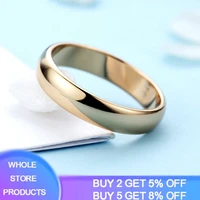 yanhui fashion simple 18k gold color mens ring wedding jewelry womens ring hot sale couple jewelry memorial gift