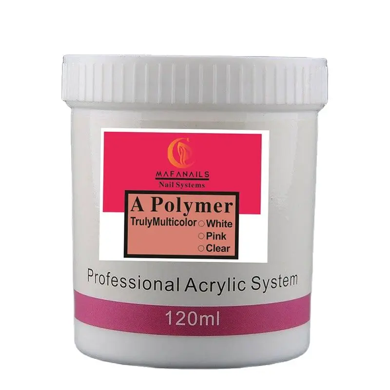 

120ml/10ml Acrylic Powder,Pink/ White /Clear 3Colors in 1 Acrylic /Dipping/ Carving Powder,UV Polish Extension Nail Art Tools 1#