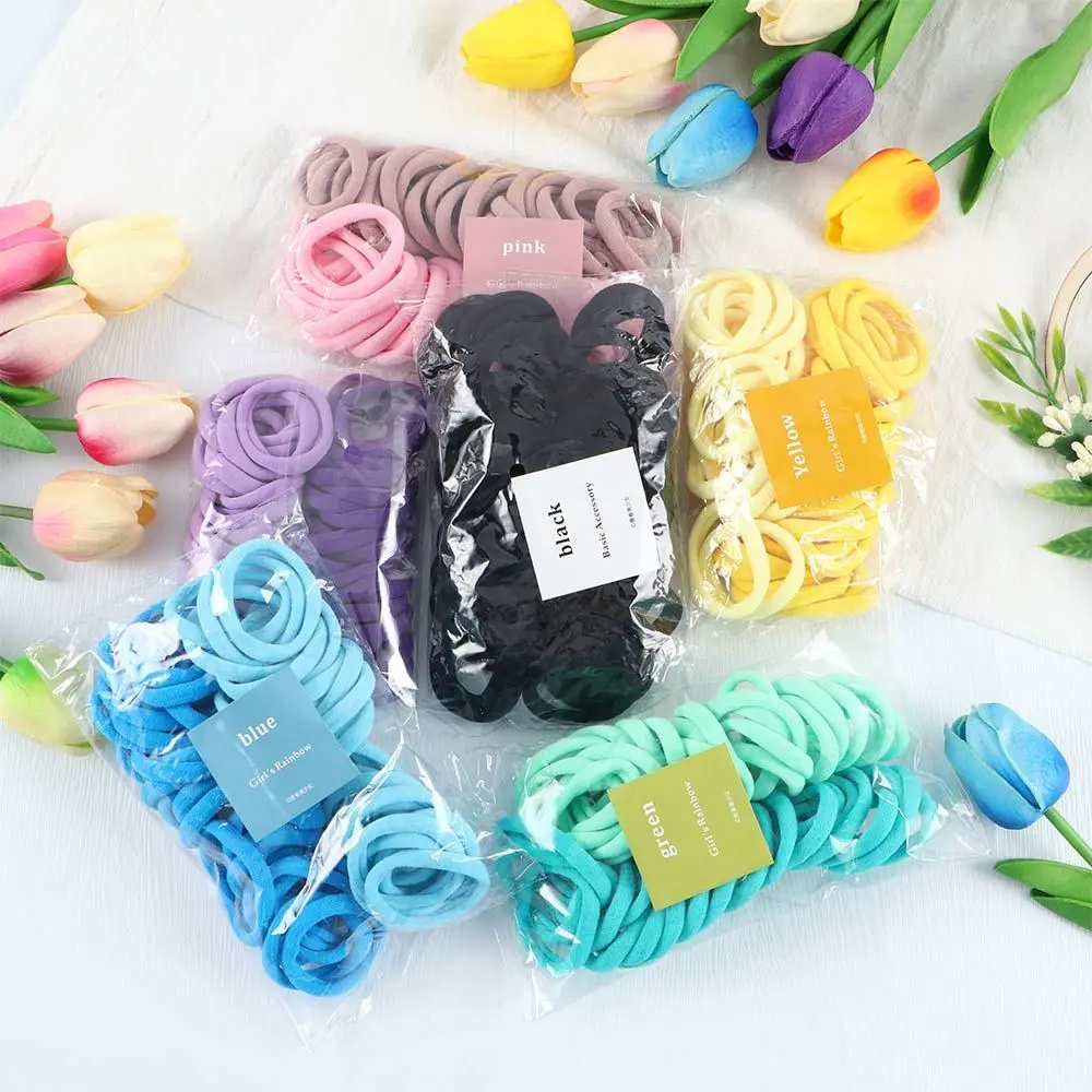 

50Pcs/Set Women Girls Colorful Elastic Hair Ropes Ponytail Holder HeadBands Rubber Band Headwear Colorful Hair Accessories