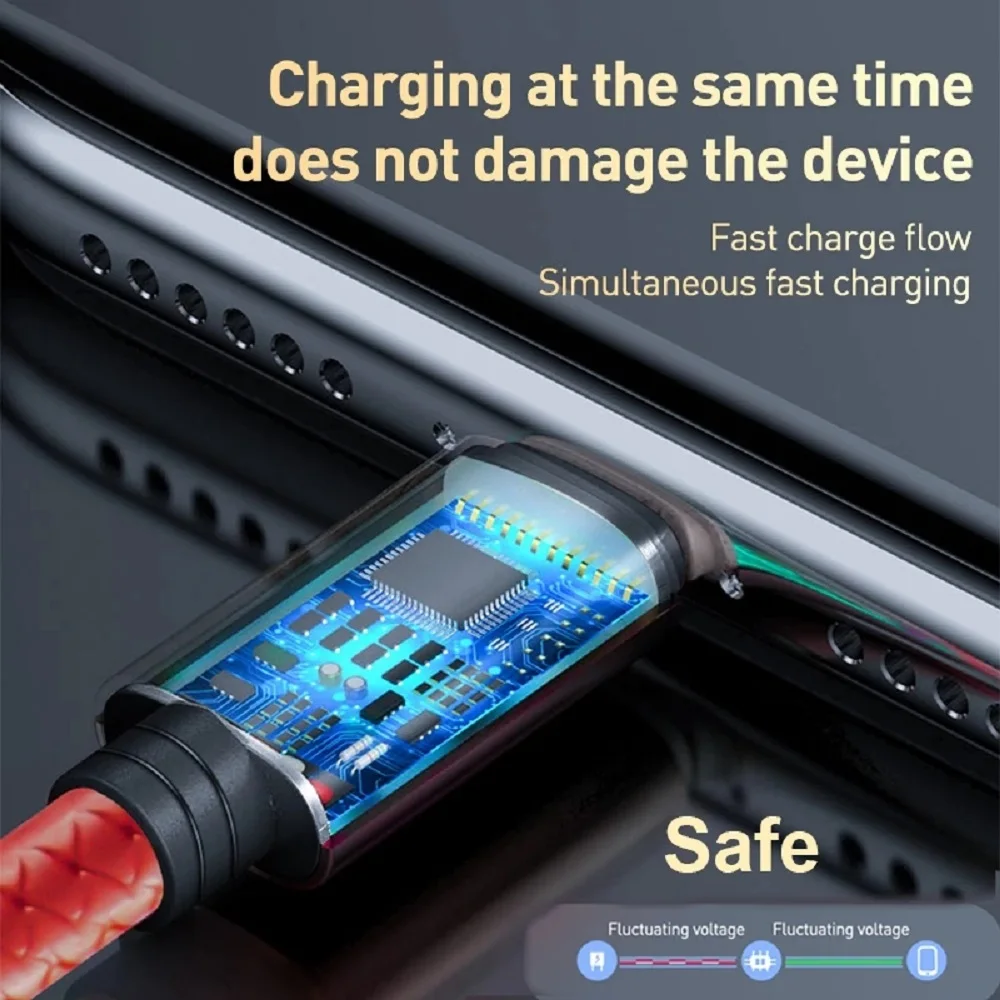 3 в 1 Micro USB Type C зарядный кабель с несколькими Usb-портами |
