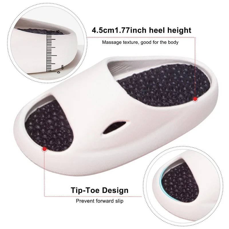 Litfun Thick Soled Massage Slippers Women Summer Classic Anti Slip Slides For Men Home Couple Slippers Beach Comfort Flip-flops