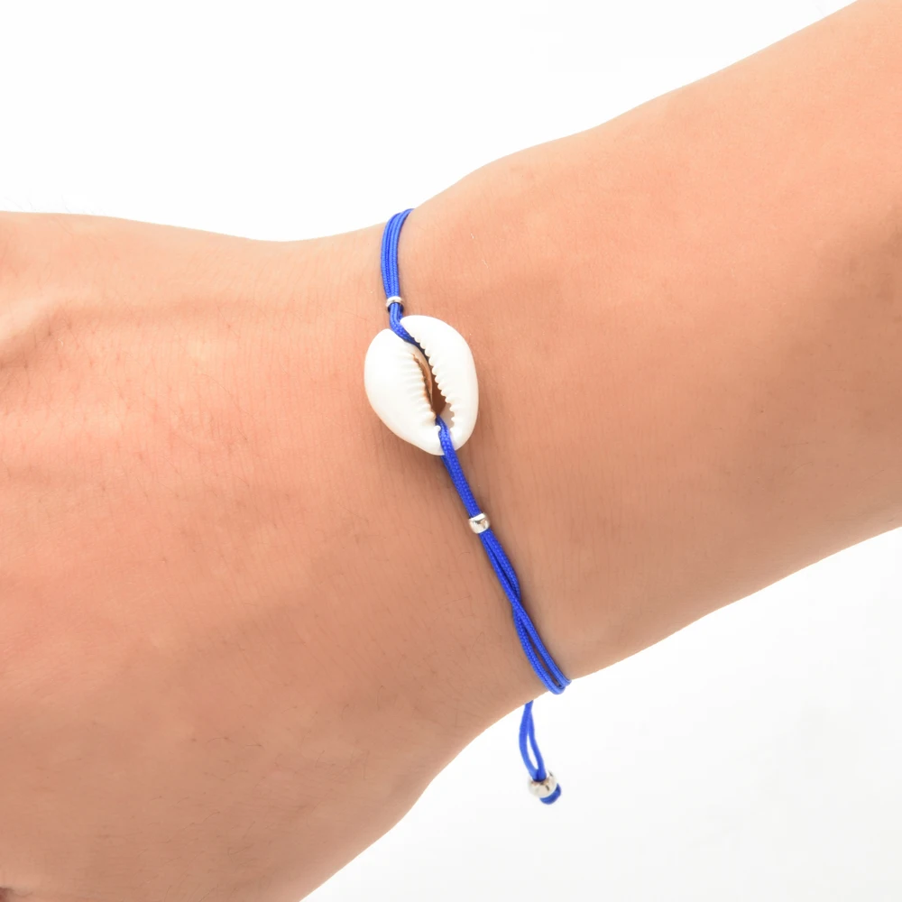 

5050 PCS Only Bule Rope Shell Beads Bracelets Set