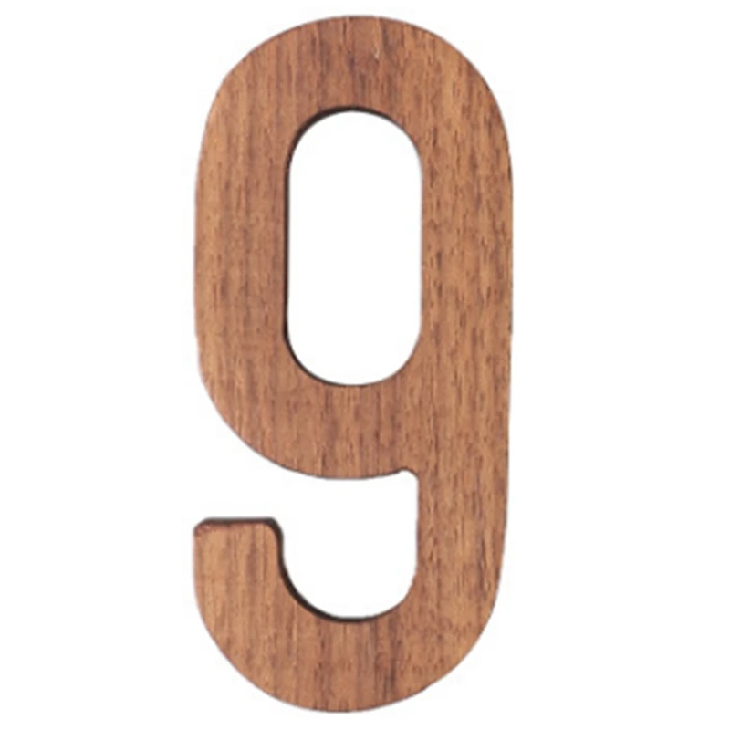 

Black Walnut Number Decorative Numeral Combination Wall Decoration DIY Arabic Numerals Home Decor Wooden House Number, 9