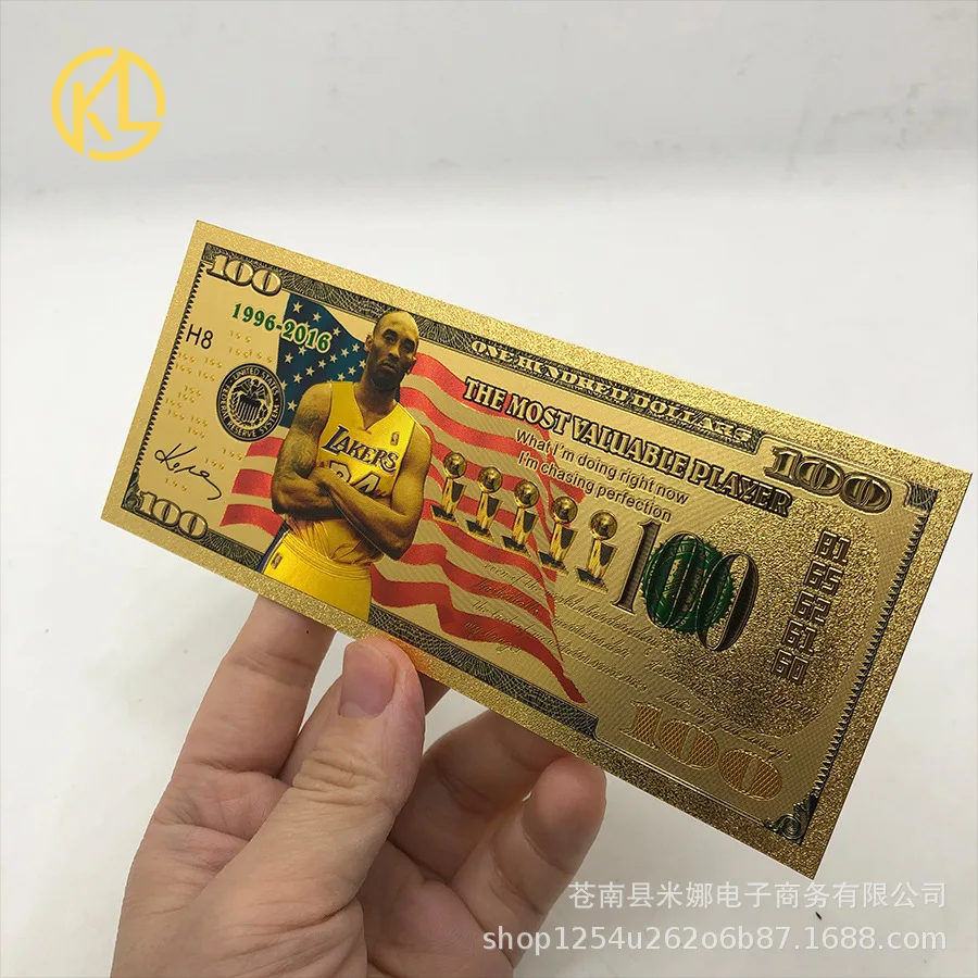 

Basketball Superstar KobeCoins Plastic Gold Foil Paper Collectible Commemorative Coins Legends Collection Memorial Gift