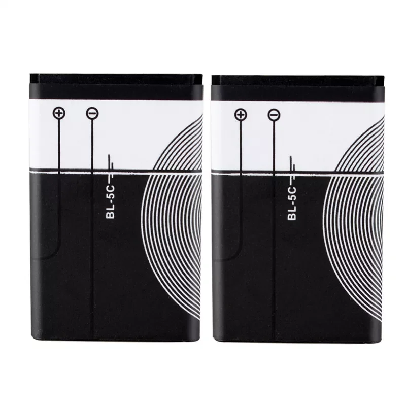

2023New 2pc BL-5C Battery + Wall Charger for Nokia 1112 1208 1600 1100 1101 n70 n71 n72 n91 e60 BL5C BL-5C Replacement Backup Ba
