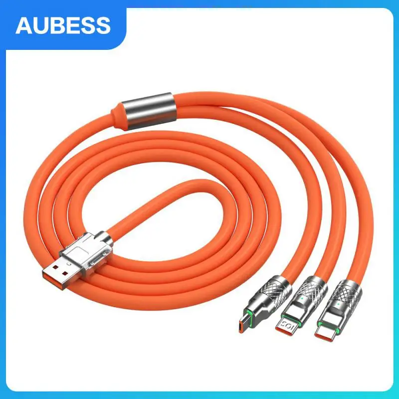

Multi Usb Port Quick Charge Zinc Alloy Fast Charging Cord Super Fast Charge Three-in-one Data Cable Usb C Data Cord Data Lines