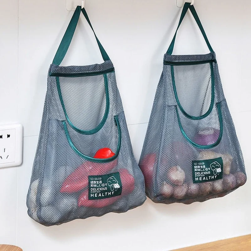 

Hangable Garlic Hanging Bag Mesh Bag Kitchen Ginger Onion Fruit and Vegetable Garlic Storage Bag Multifunctional Hollow Tote Bag