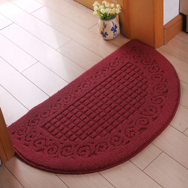 

Half Round Door Mat, Non-Slip Welcome Entrance Way Rug, Durable Rubber Door Mats Low-Profile Heavy Duty Doormat Half Circle Rugs