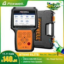 FOXWELL NT650 Elite OBD2 Automotive Scanner ABS A/F TPMS BRT DPF 26 Reset Professional OBD Auto Car Diagnostic Tool OBD2 Scanner