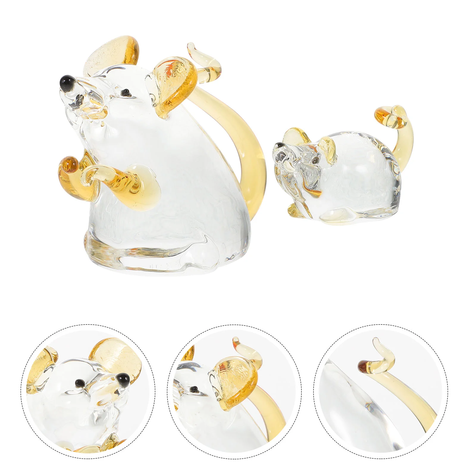 Украшения в виде мыши стеклянная статуя животного домашний декор изысканная