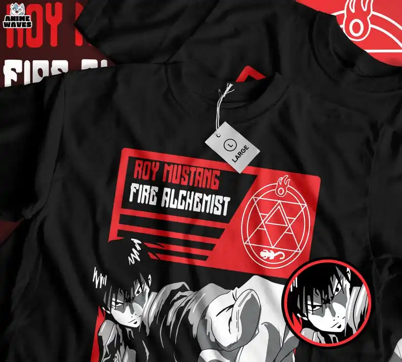 Футболка унисекс Flame Commander — японский аниме-стиль графика манги 2000-х годов одежда