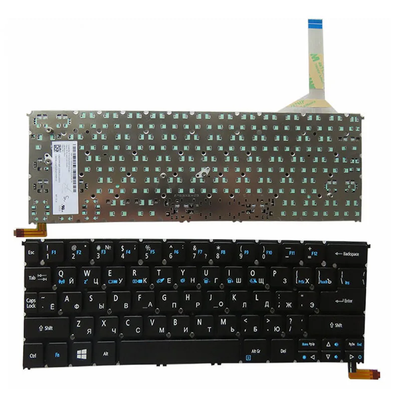 Новая русская клавиатура для Acer S3-392 S3-392G R13 R7-371 R7-371T с подсветкой RU черная