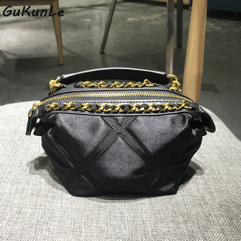 

New Trendy Nylon Plaid Woman Bag Luxury Designer Handbag Female 2022 Quilted Chain Bags for Women Shoulder Bag Ladies Purse