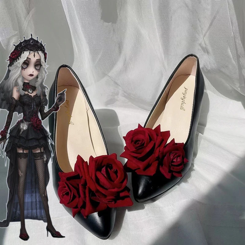 Игра Личность V-психолог вечная ночь косплей обувь черная роза цветок каблуки для