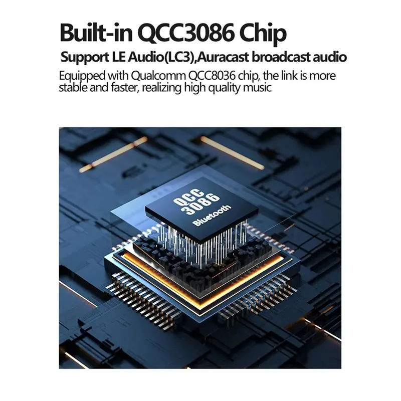 Фото Совместимый с Auracast Bluetooth 5.4 аудиопередатчик с Aptx-Adaptive Type-C, беспроводной стереоадаптер для музыки для ПК/ноутбука/PS4/5 №2