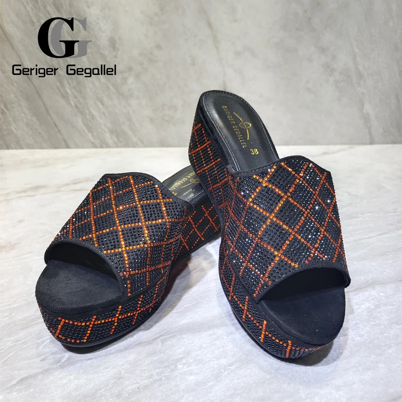 Latest Design Italian Nigerian Party Shoes Without Bag Set Black Color Fashion Slipper Wedding African Shoe Not Matching Bag Set